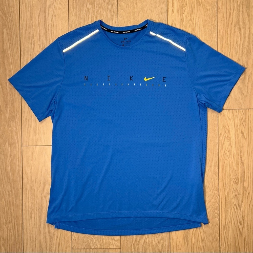Nike Dri-FIT Miler Short-Sleeve Running Top Men’s Size XL Blue